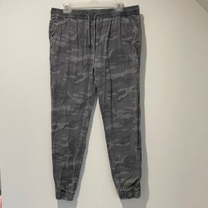 AERO Gray Camo Jogger Pants Drawstring Waistband Casual Streetwear Size‎ L